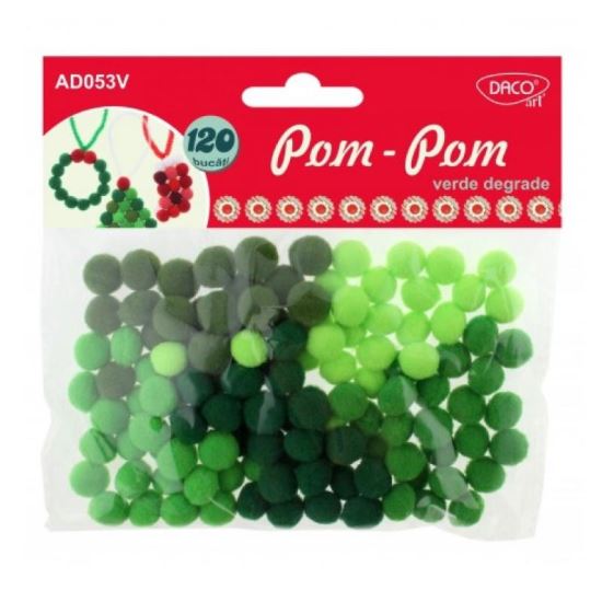 Accesorii craft - AD053 Pom-Pom Verde degrade DACO