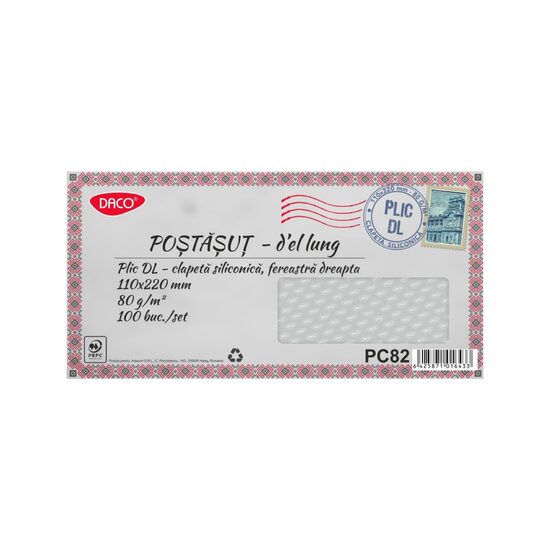 Plic DL siliconic fereastra decupata DACO PC82 set 100