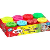 Plastilina usoara Dough basic + neon 8x50 gr - Fatih