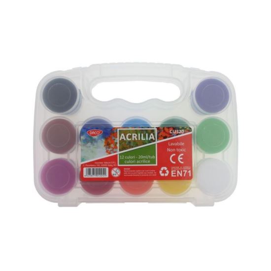 Culori acril 12 culori 20 ml Acrilia DACO - CU320