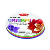 Hartie origami rotunda 10 cm, 100 coli/top DACO - HR910
