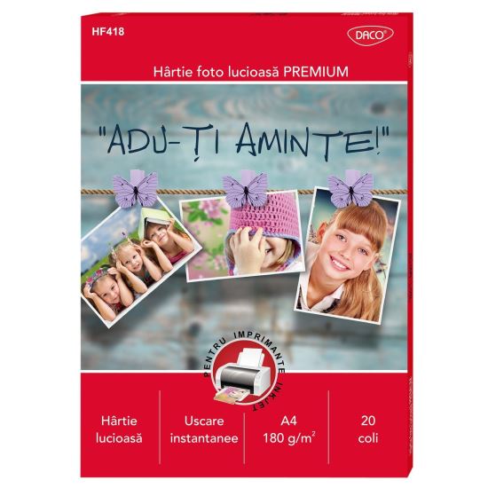 Hartie foto A4 180g 20 coli DACO - HF418