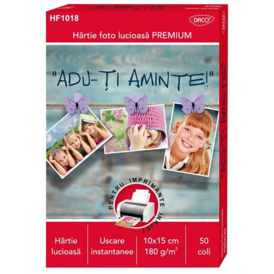 Hartie foto 10x15 cm 180g 50 coli DACO - HF1018