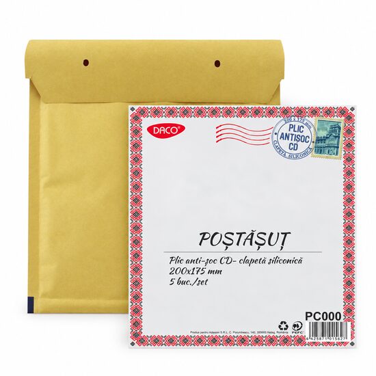Set 5 bucăți Plic Antișoc CD 200x175 mm, Daco, PC000