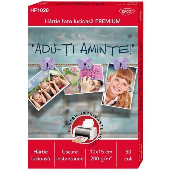 Hartie foto 10x15 cm 200g 50 coli DACO - HF1020