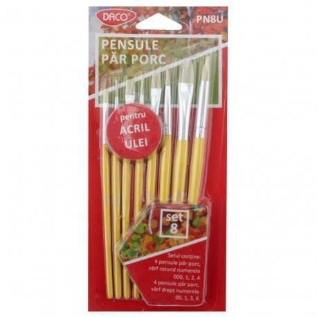 Pensule set 8 par porc DACO - PN8U