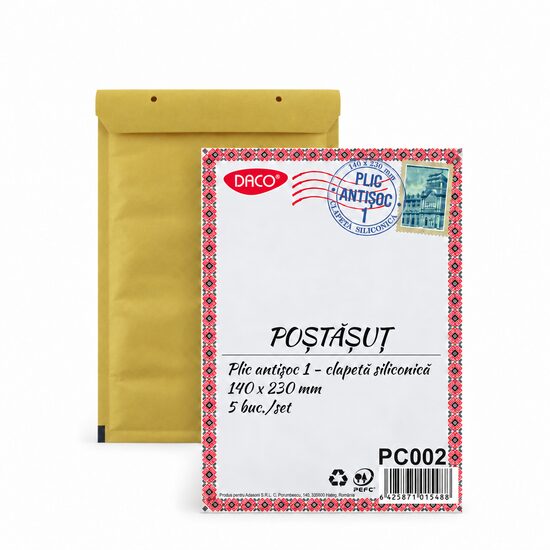 Set 5 Bucăți Plic Antișoc Nr. 2 140x230 mm, Daco, PC002