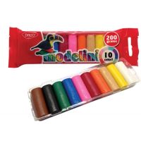 Plastilina 10 culori 200g Modelini DACO - PL010