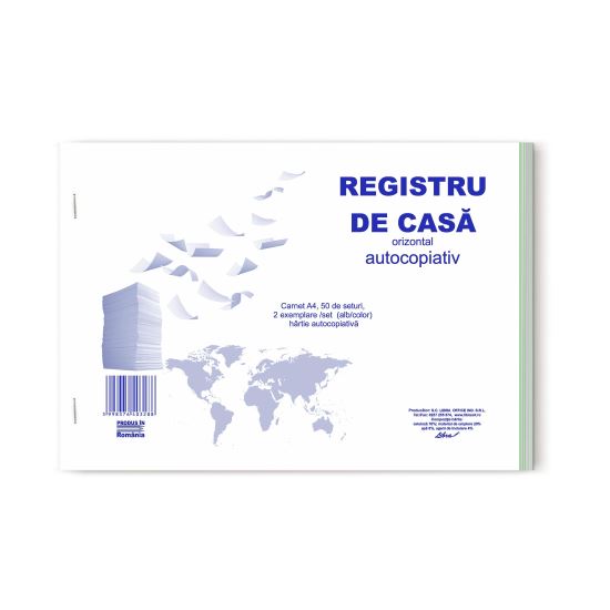 Registru de casa A4 autocopiativ orizontal