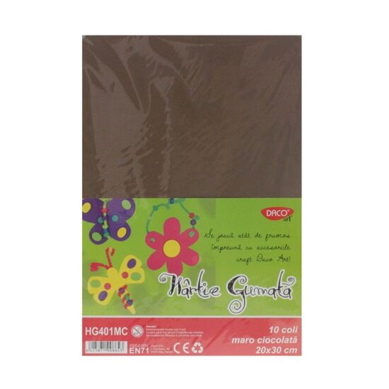 Hartie gumata HG401MC 20x30cm 10 coli maro CH DACO