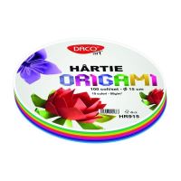 Hartie origami rotunda 15 cm, 100 coli/top DACO - HR915