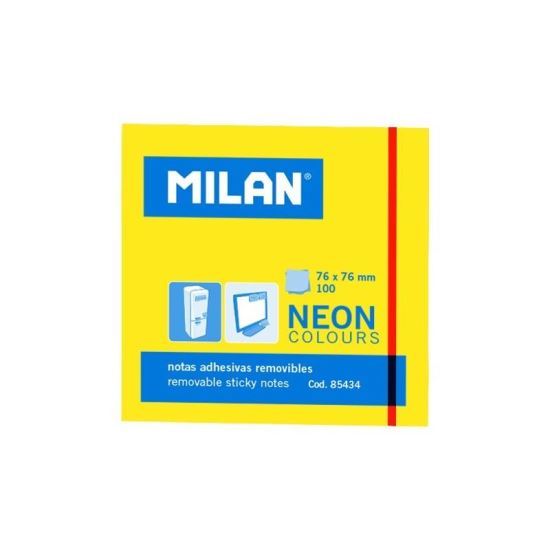 Bloc Notes Adeziv 76 X 76, Milan - Galben Neon