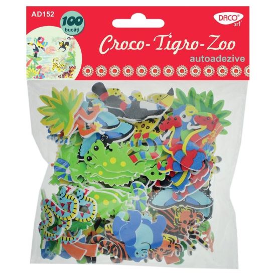 Accesorii craft - Croco-tigro-zoo animale spuma autoadeziva DACO AD152