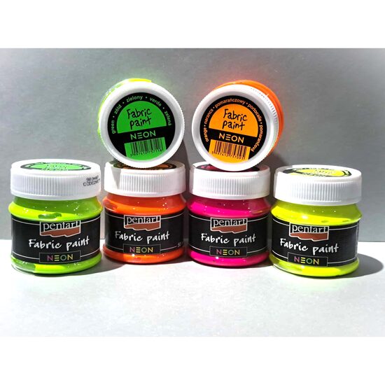 Culoare  acrilica  textila 50ml Pentart neon Roz