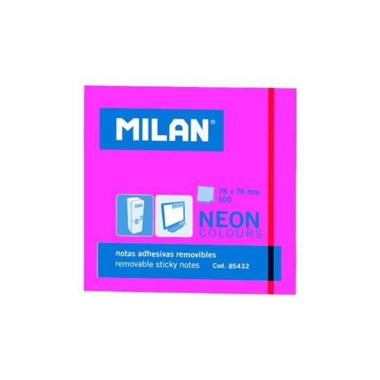 Bloc Notes Adeziv, 76 X 76, Milan - Roz Neon