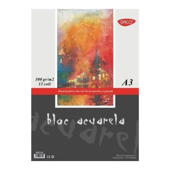 Bloc A3 acuarela 12 file DACO - BD330 
