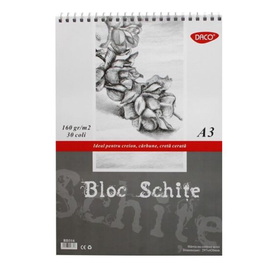 Bloc A3 schite, 30 file, DACO - BD316
