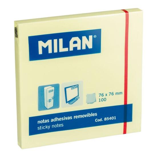 Bloc notes adeziv 76x76 mm galben pal MILAN