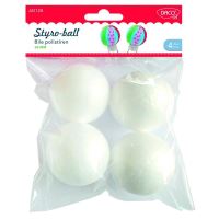 Accesorii craft - AD128 Bile polistiren 6cm Set4 DACO