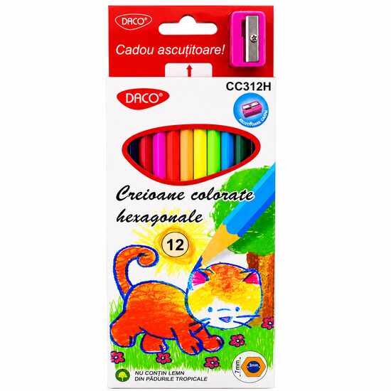 Creion Color 12 culori hexagonal DACO - CC312H
