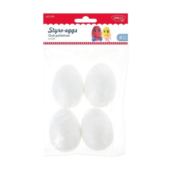Accesorii craft - AD109 Oua de polistiren 6.5 cm set 4 DACO