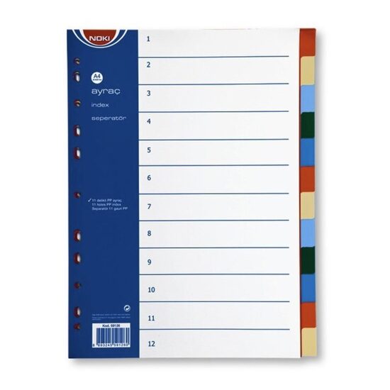 Index/separator A4 PP NOKI set.12 - 59126