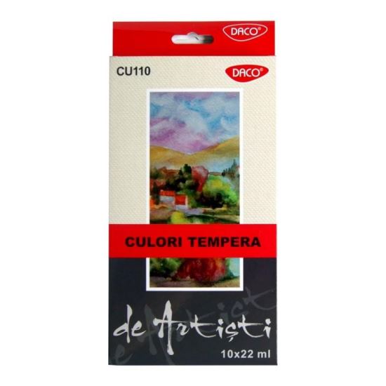 Culori tempera 10 culori 22 ml Artist DACO - CU110