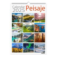 Calendar 2025 Peisaje, 13 file carton lucios, 32x45 cm