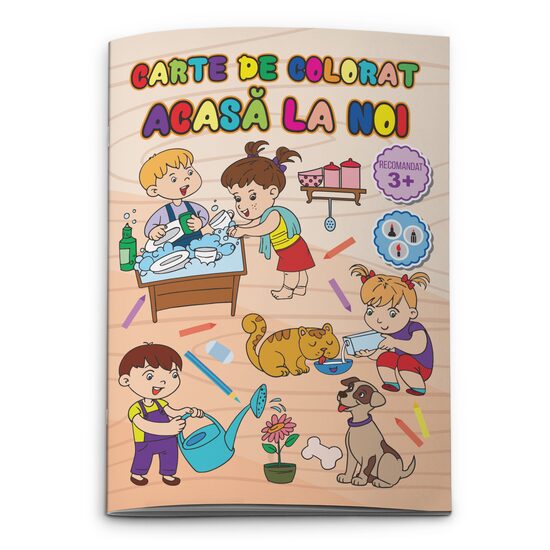 Carte de colorat A4 - Acasa la noi