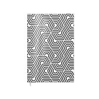 Agenda A5 nedatata,  Black & White, coperta buretata lucioasa 208 pagini