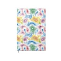Agenda A5 nedatata, Colorful Waves, coperta buretata lucioasa 208 pagini