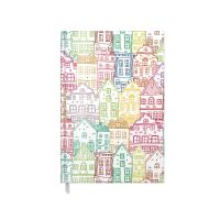 Agenda A5 nedatata, Colorful City, coperta buretata lucioasa 208 pagini