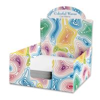 Cub hartie in cutie carton, 9X9cm, Colorful Waves