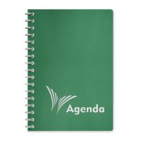 Agenda A5 nedatata, spirala, coperta plastic verde