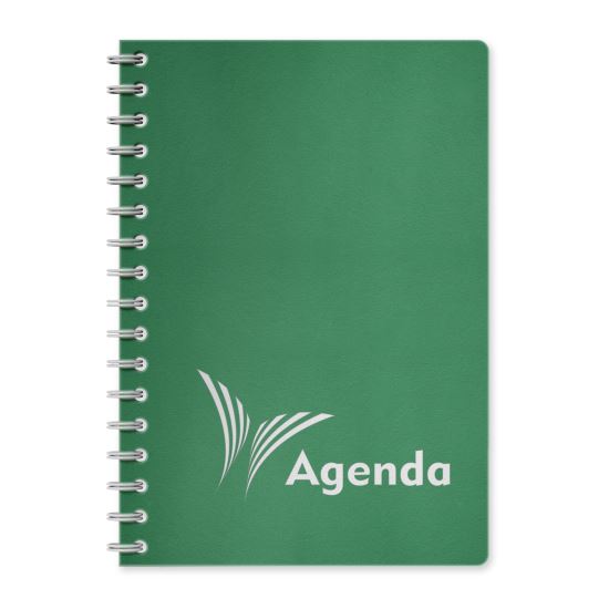 Agenda A5 nedatata, spirala, coperta plastic verde