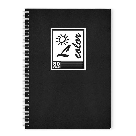 Caiet A4 80 file spirala coperta plastic negru dictando