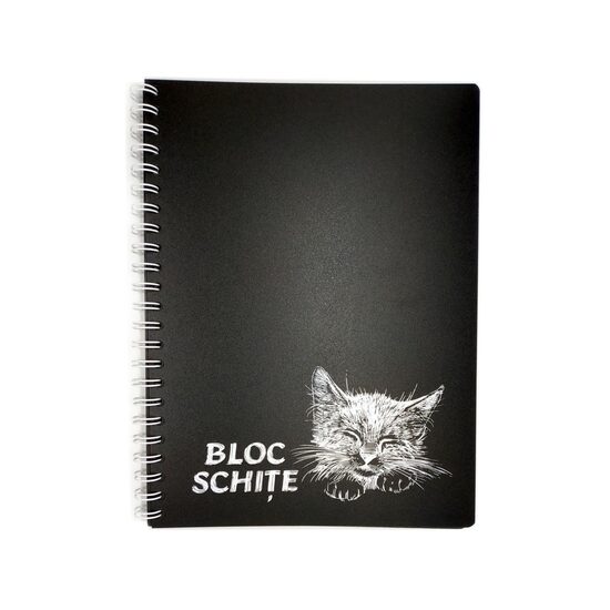Bloc desen si schite A4 hartie neagra 50 coli 120 g coperta plastic