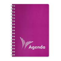 Agenda A5 nedatata, spirala, coperta plastic roz