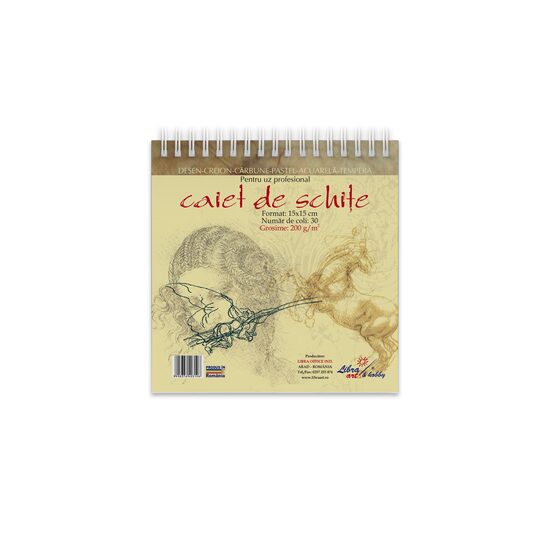 Bloc desen si schite 15x15cm 30 coli carton texturat de 200g LIBRA