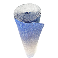 Hartie creponata elastica floristica metalizata sfumate 180gr- Metalized Silver - Light Blue gradient 802/2