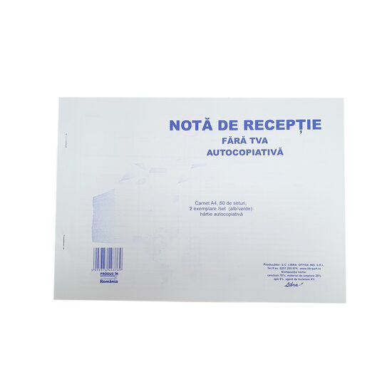 Nota de receptie fara TVA autocopiativa