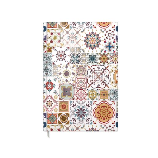 Agenda A5 nedatata, Mandala Tiles, coperta buretata lucioasa 208 pagini