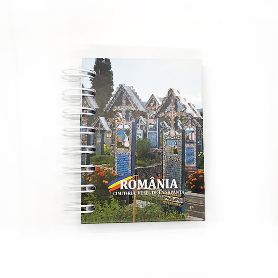 Carnetel A7 Romania 100 file foi veline coperta Cimitirul Vesel de la Sapanta