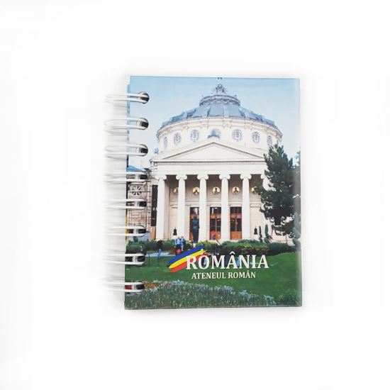 Carnetel A7 Romania 100 file foi veline coperta Ateneul Roman