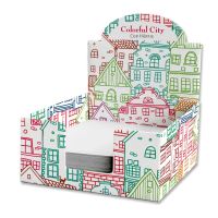 Cub hartie in cutie carton, 9X9cm, Colorful City