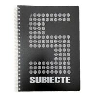 Caiet 5 subiecte A4 200 file spirala, coperta plastic negru