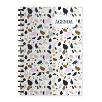 Agenda A5 nedatata, spirala, coperta carton Terazzo M11