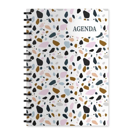 Agenda A5 nedatata, spirala, coperta carton Terazzo M11