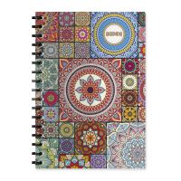 Agenda A5 nedatata, spirala, coperta carton Mandala Tiles M8 